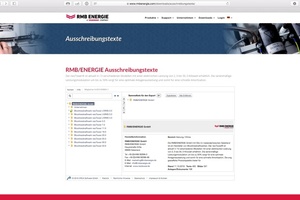  Über ein Plugin auf der Webseite von RMB/ENERGIE gelangt man direkt zu den Ausschreibungsformularen. 