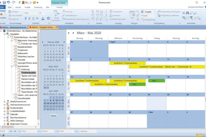  „Powerproject XV“ kann Vorgänge in einem neuen Terminkalenderformat darstellen. 