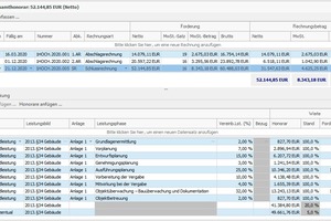  Honorarrechnung mit Schlussrechnung in „Buildup“ 