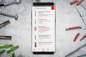  Handwerker haben mit der fischer-„Professional“-App ihren mobilen Befestigungsberater auf der Baustelle immer mit dabei und ihre Befestigungsaufgaben auf dem Smartphone im Griff.  