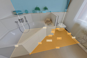  <div class="bildtext">Tools wie die Vermessung im virtuellen Raum unterstützen bei der Absprache und der gemeinsamen Inspektion der Baustelle</div> 