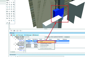  „DDScad“ verfügt über eine gewerkeübergreifende Kollisionsprüfung, mit der kritische Bereiche im digitalen Gebäudemodell angezeigt werden können 