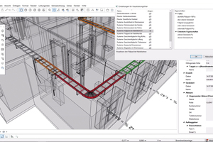  In „DDScad“ lassen sich Zustände von Systemen, bspw. der Füllungsgrad eines Verlegesystems, prüfen und mithilfe eines Visualisierungsfilters farblich im Modell veranschaulichen 