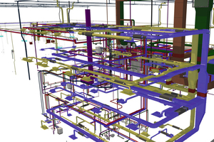  3 D Modell Gebäudetechnik. 