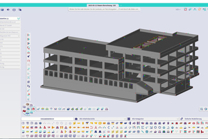  <div class="bildtext">Das Analysemodell nach der Übergabe von „Archicad“ an „SCIA Engineer“.</div> 