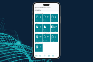  <div class="bildtext">Mobile Ansicht der Bau-ERP-Lösung MEGABAU für Microsoft Dynamics 365 Business Central.</div> 