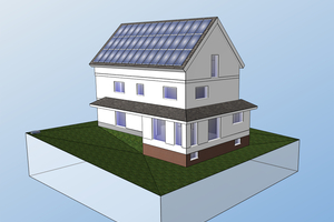  <div class="bildtext">3D-Ansicht eines in HottCAD gezeichneten Hauses.</div> 