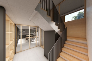  <div class="bildtext">Der Neubau eines Einfamilienhauses in Gießen Allendorf, hier als Rendering, wurde von Moos+ mit „California“ durchgeführt.</div> 