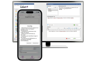  Label Software-KI auf PC und Smartphone. Mit der Integration von „ChatGPT“ soll die innerbetriebliche Kommunikation so vereinfacht werden: Getippte oder diktierte Texte lassen sich dabei per KI überarbeiten und verbessern.  