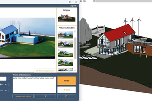  Bild 10: Mit CAD-, BIM- oder 3D-Designprogrammen verknüpfte KI-Bildgeneratoren können die entsprechenden Modelle in verschiedenen Stilen rendern. 