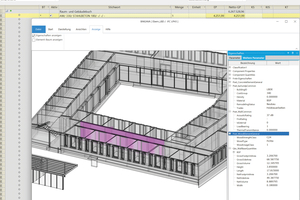  <div class="bildtext">Neubau Landesbaudirektion Bayern in Ebern: Das „BIM2AVA“-Fenster in „California“ mit Eigenschaften des ausgewählten Elements.</div> 