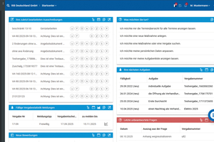  <div class="bildtext">Auftraggeber-Startcenter: Im Startcenter behalten Auftraggeber jederzeit den Überblick zu den Projekten.</div> 