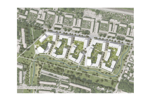  Der Lageplan städtebauliches Konzept Truderinger Straße. 